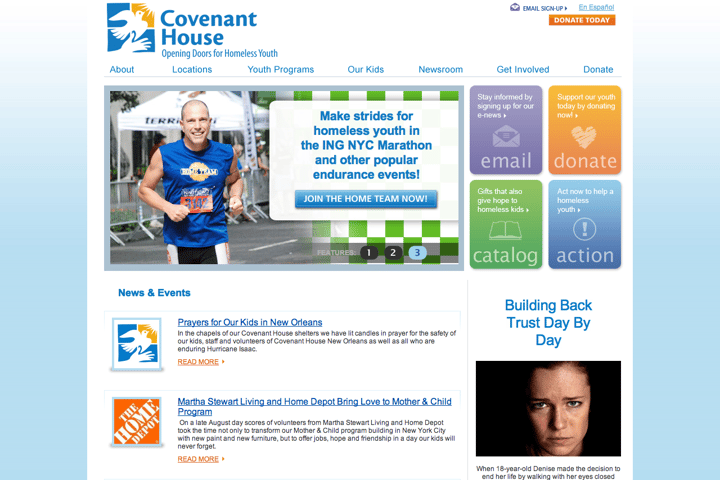 Covenant House website preview